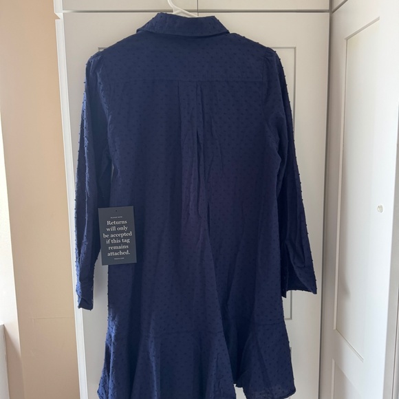 NWT TUCKERNUCK NAVY SWISS DOT CALLAHAN SHIRT DRESS - Picture 5 of 6